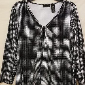 Apostrophe Stretch Long Sleeve Poked Dot Blouse Size – L (14 – 16)